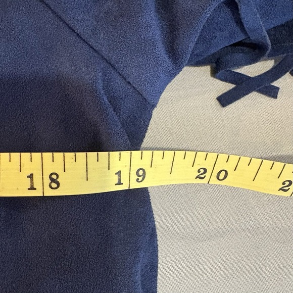 Bojo Western Style Aztec Embroidered Fringe Jacket-Suede Look Navy Blue- Size M - Picture 13 of 16